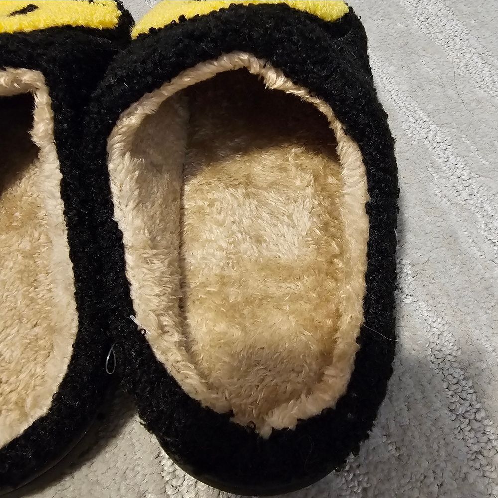 Black & Yellow Smiley Slippers - Picture 3 of 4